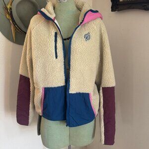 Peloton Cream Sherpa Jacket with Pink Highlights